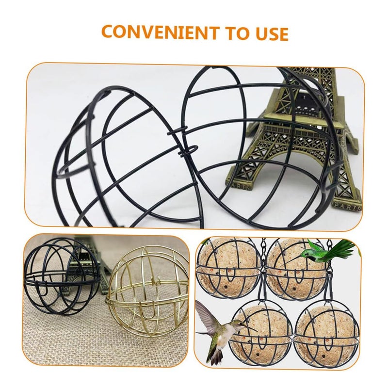 4 Pcs Hanging Metal Bird Cage Feeder for Parrots Small Birds Decorative Food Holder with Hook for Outdoor Indoor Use - Image 4