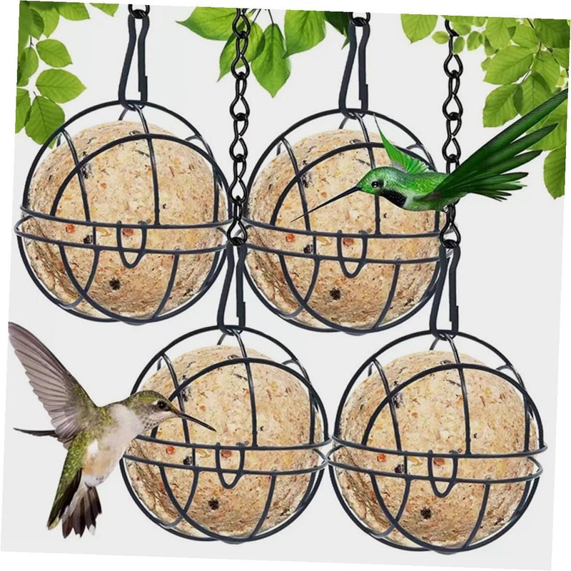 4 Pcs Hanging Metal Bird Cage Feeder for Parrots Small Birds Decorative Food Holder with Hook for Outdoor Indoor Use - Image 5