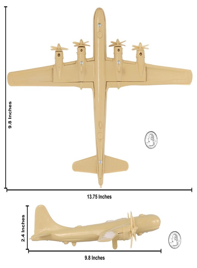 Tim Mee Toy TimMee WW2 B-29 Superfortress Bomber Plane - Tan Plastic Army Men Aircraft - Image 2