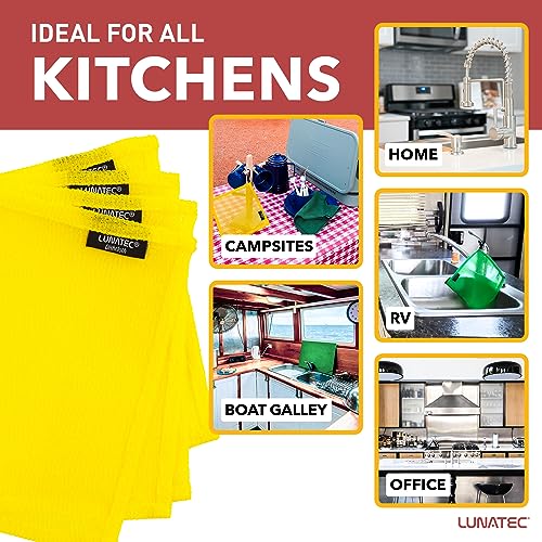 Lunatec Odor-Free Kitchen Dishcloths. A Scrubber and scouring pad for All Surfaces. (4-Pack) - Image 5