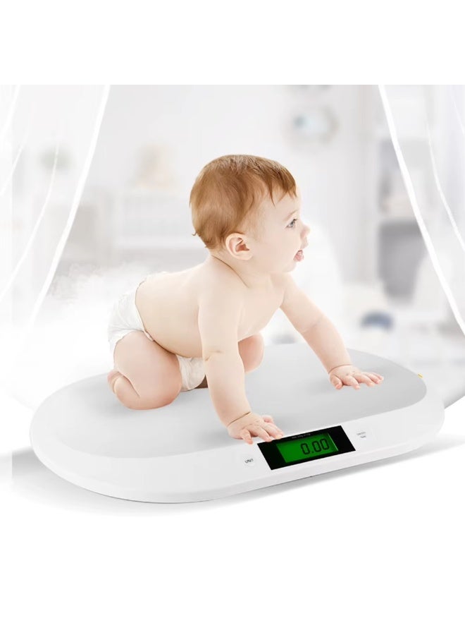 Digital Baby Scale for Newborns & Pets with LCD Display – Accurate Infant & Pet Weight Scale up to 20kg – Flat Baby Scale with Built-in Measuring Tape - Image 1