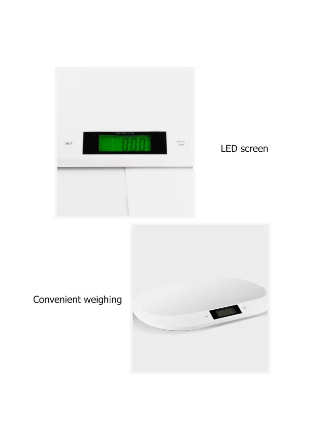 Digital Baby Scale for Newborns & Pets with LCD Display – Accurate Infant & Pet Weight Scale up to 20kg – Flat Baby Scale with Built-in Measuring Tape - Image 5
