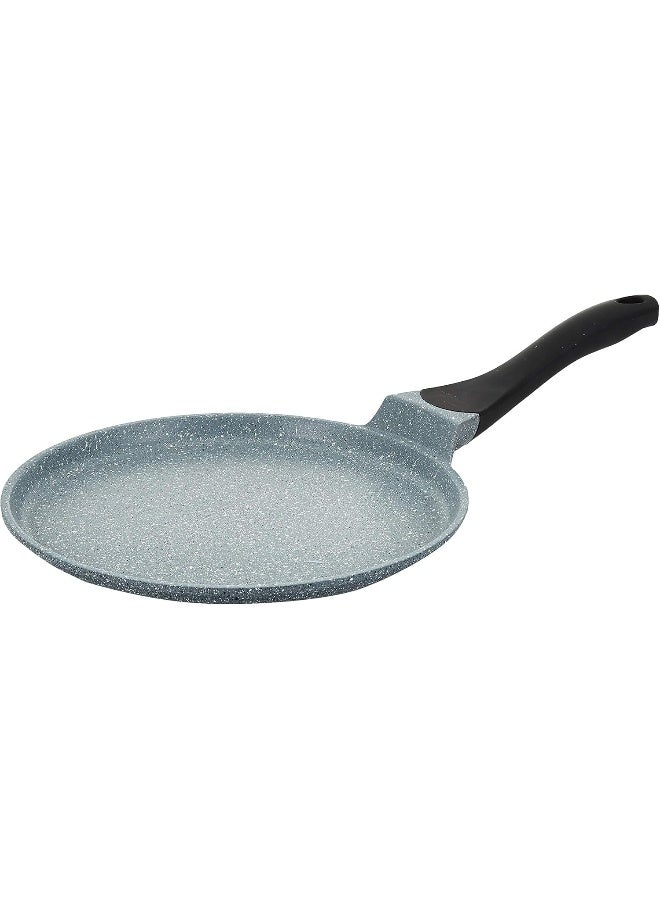 Prestige Cast Aluminium Speckled Tawa 26 CM, Long Lasting Non Stick Coating, Non Slip Bakelite Handle, Aluminium Induction base, Induction Compatible-Grey Grey/Black - Image 1