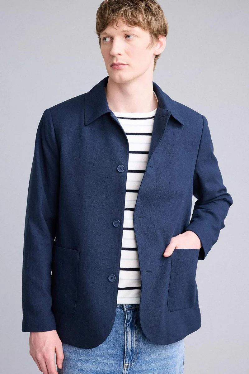 Defacto  Regular Fit Polo Collar Half Lining Blazer for Men | Best Price UAE