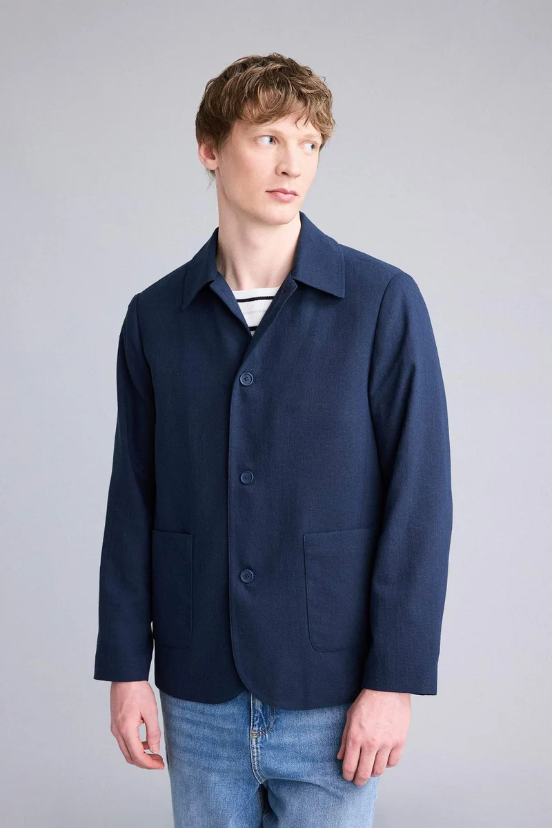 Defacto  Regular Fit Polo Collar Half Lining Blazer for Men | Best Price UAE