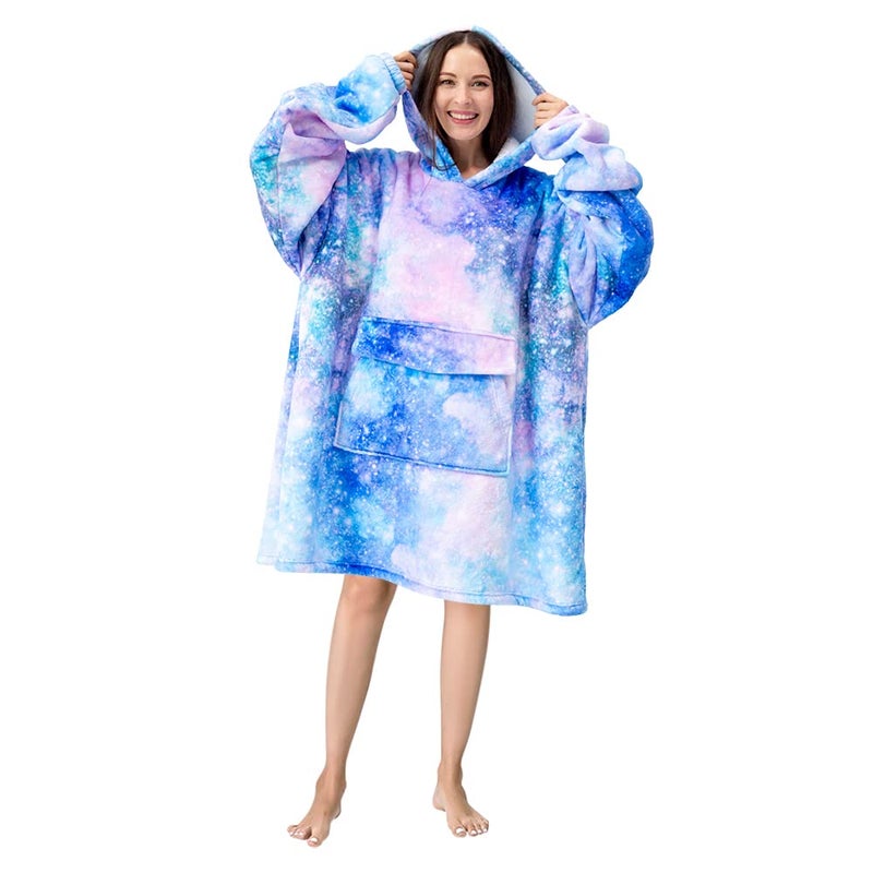 Fiosnow Galaxy Blanket Hoodies for Women and Men Adult Oversize Wearable Blanket Hoodies for Soft and Warm - Image 3