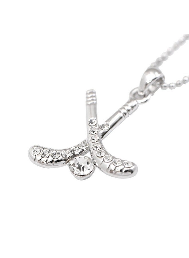 SpinningDaisy Crystal Field Hockey Stick With Ball Necklace - Image 3