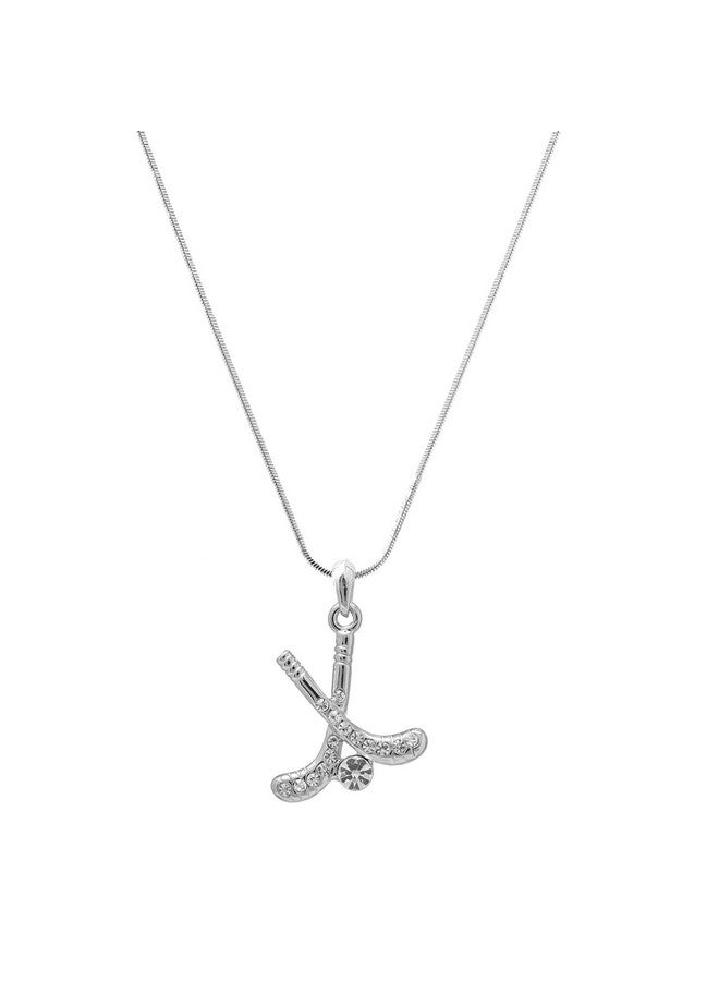 SpinningDaisy Crystal Field Hockey Stick With Ball Necklace - Image 2