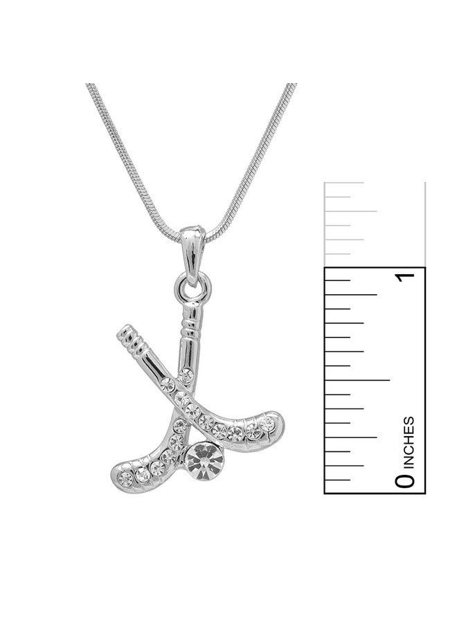 SpinningDaisy Crystal Field Hockey Stick With Ball Necklace - Image 4