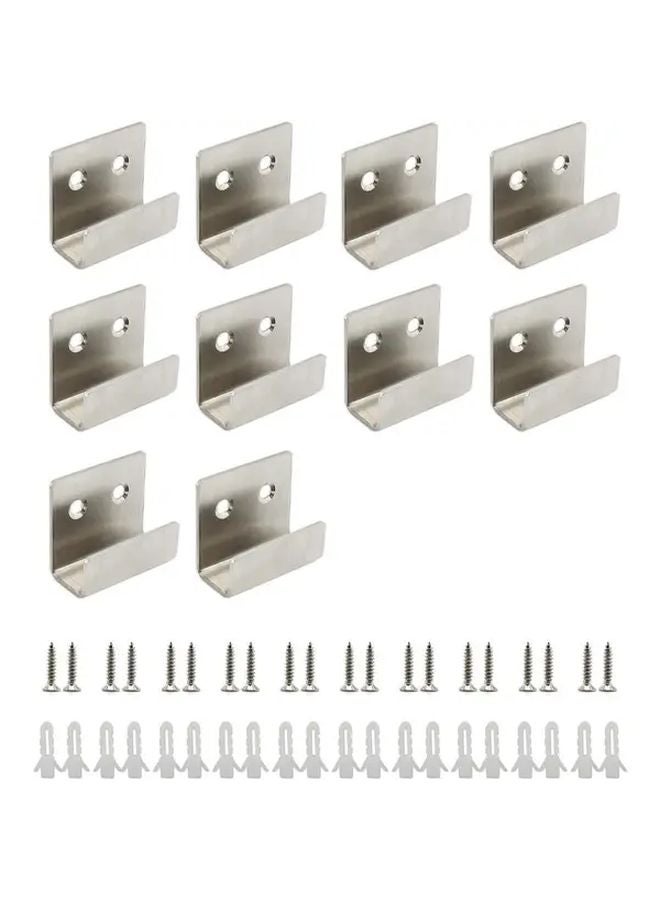 حامل البلاط على شكل L فضي للاستخدام الشاق مع ثقوب مسبقة الصنع ومسامير - Image 1