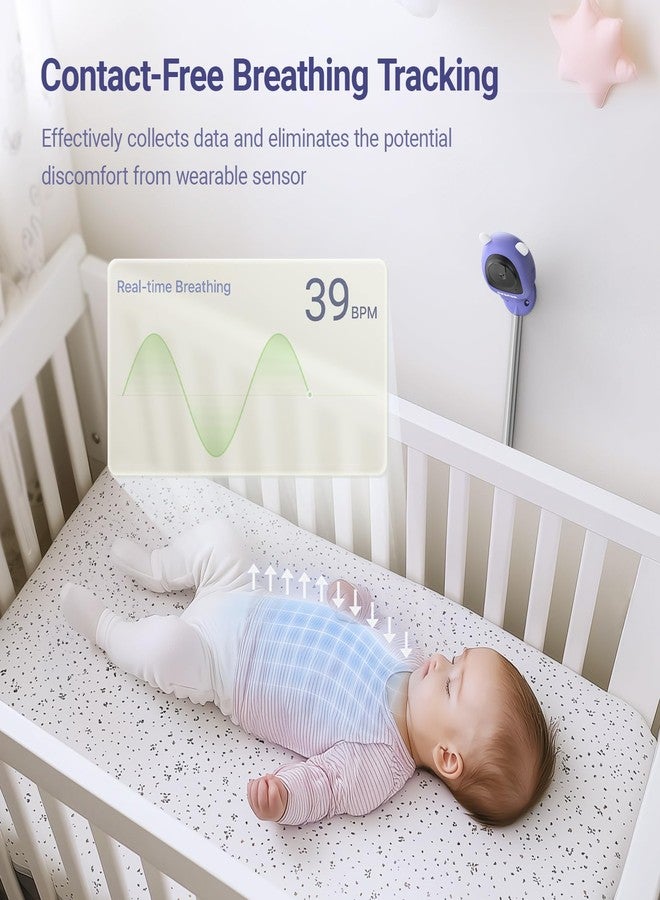 BOOPOO Smart Baby Monitor Contact-Free AI Solution for Breathing Tracker & Cry/Cross/Safe Zone Detection, 2K Viedo Camera HD Night Vision, 2-Way Audio, Soothing Sounds, No Monthly Fee Wall-Mount - Image 2
