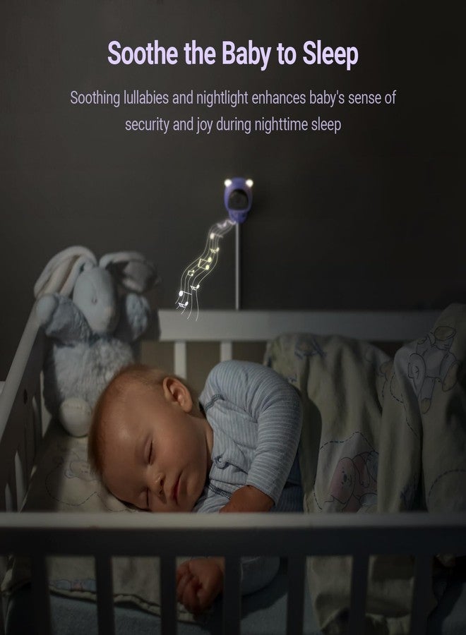 BOOPOO Smart Baby Monitor Contact-Free AI Solution for Breathing Tracker & Cry/Cross/Safe Zone Detection, 2K Viedo Camera HD Night Vision, 2-Way Audio, Soothing Sounds, No Monthly Fee Wall-Mount - Image 4