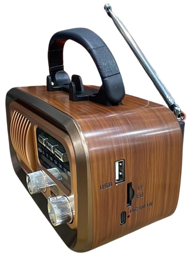 الذاكرة السريعة راديو قابل لإعادة الشحن، راديو محمول AM FM ترانزستور بأفضل صوت، راديو يعمل بالطاقة الشمسية/البطارية، يدعم تشغيل بطاقة TF/USB، راديو صغير عتيق الطراز مزود بتقنية البلوتوث، راديو ترانزستور محمول AM FM SW بأفضل صوت، استقبال ممتاز، يدعم مشغل MP3 USB وبطاقة TF، شحن USB أو الطاقة الشمسية (بني) - Image 2