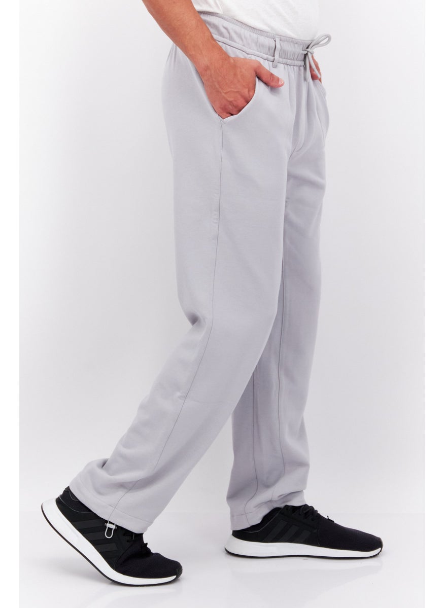 ESPRIT Men Regular Fit Solid Jogger Pants, Grey  - Image 3