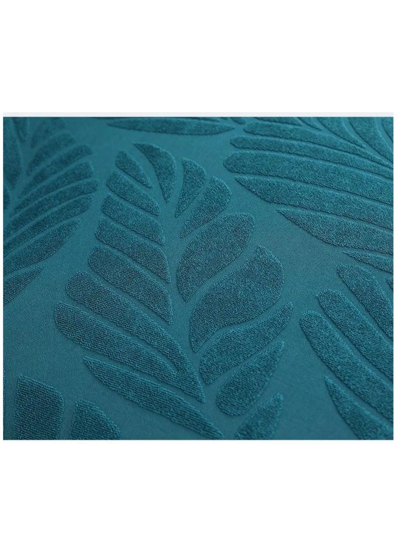 الأزرق جي دبليو تنورة جاكارد مجموعة أغطية كراسي مرنة بزخارف زخرفية ناعمة فاخرة صلبة على طراز المزرعة القديمة قابلة للغسل وناعمة ومطاطية أغطية مقاعد طعام قابلة للإزالة واقية كراسي بارسونز - Image 2