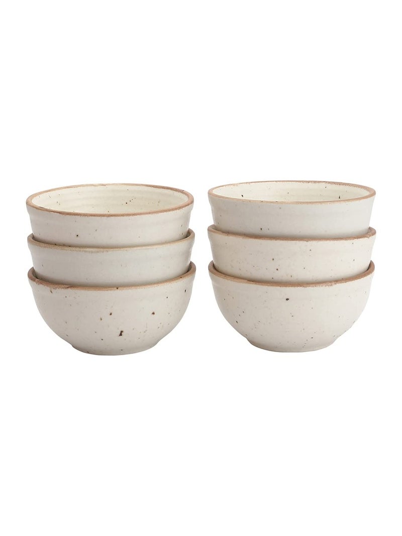 miah decor Miah Décor Ceramic Bowls Set of 6 Pcs Handcrafted Stoneware Matte Finish Dinner Bowl Katori Microwave Safe Freezer Safe Dishware Safe Dessert Snack Soup for Kitchen and Dinning -260 ml - Image 2