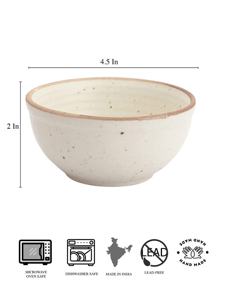 miah decor Miah Décor Ceramic Bowls Set of 6 Pcs Handcrafted Stoneware Matte Finish Dinner Bowl Katori Microwave Safe Freezer Safe Dishware Safe Dessert Snack Soup for Kitchen and Dinning -260 ml - Image 4