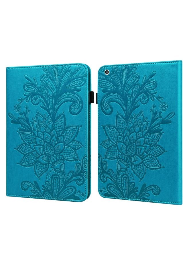 HuHa - Case Cover Lace Flower Embossing Pattern Horizontal Flip Leather Case with Holder & Card Slots & Wallet & Photo Frame & Sleep / Wake-up Function For iPad mini 2019 / 4 / 3 / 2 / 1 Blue - Image 1