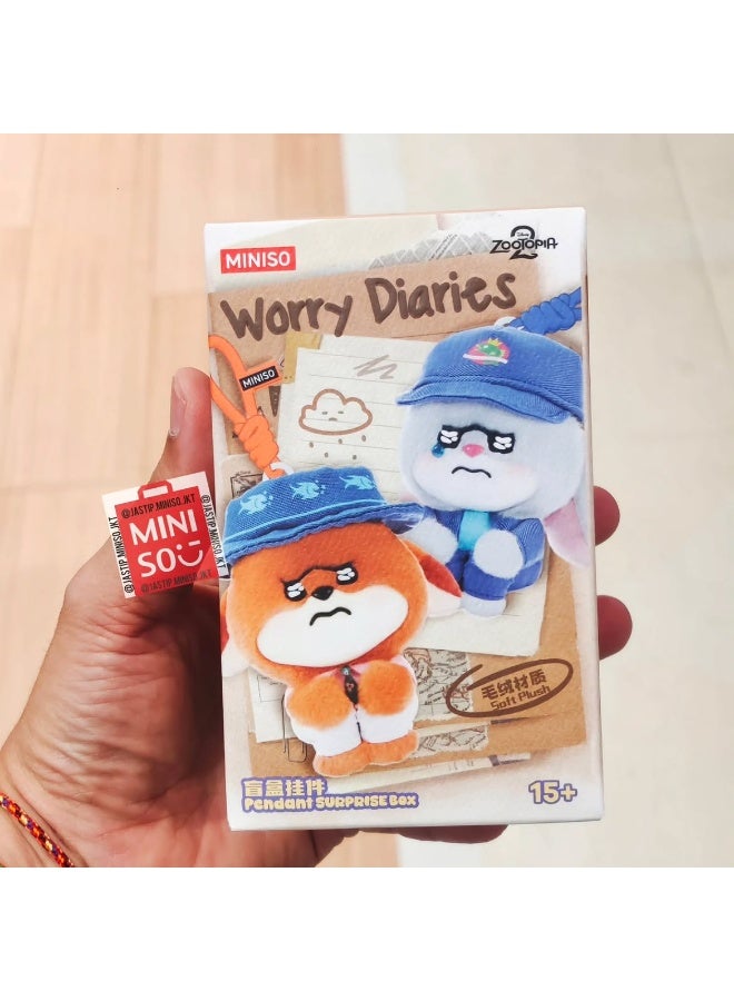 MINISO x Disney Zootopia 2 Worry Diaries Collection Vinyl Plush Pendant Blind Box, Full Display Set of 9 Sealed Mystery Boxes, Character Collectible for Display and Gifting - Image 2