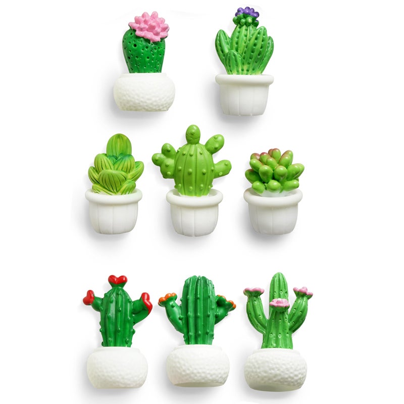 Zreal Cactus Fridge Magnets Cute Refrigerator Magnets 3D Plant Decorative Magnets for Office Kitchen Locker 8PCS - Image 1