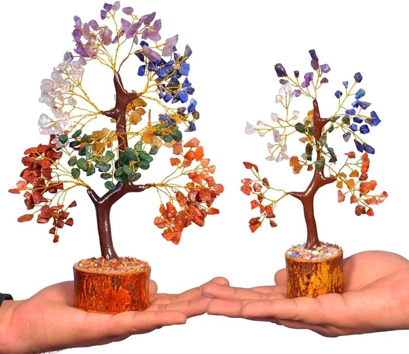 FIRSTRAY Seven Chakra Crystal Tree 7 Colorful Crystals Tree for Living Room Bedroom Dining Room Office Home Dcor Showpiece Bonsai Money Tree Gift Natural Gemstone Reiki Healing Positive Energy 100 Beads - Image 3