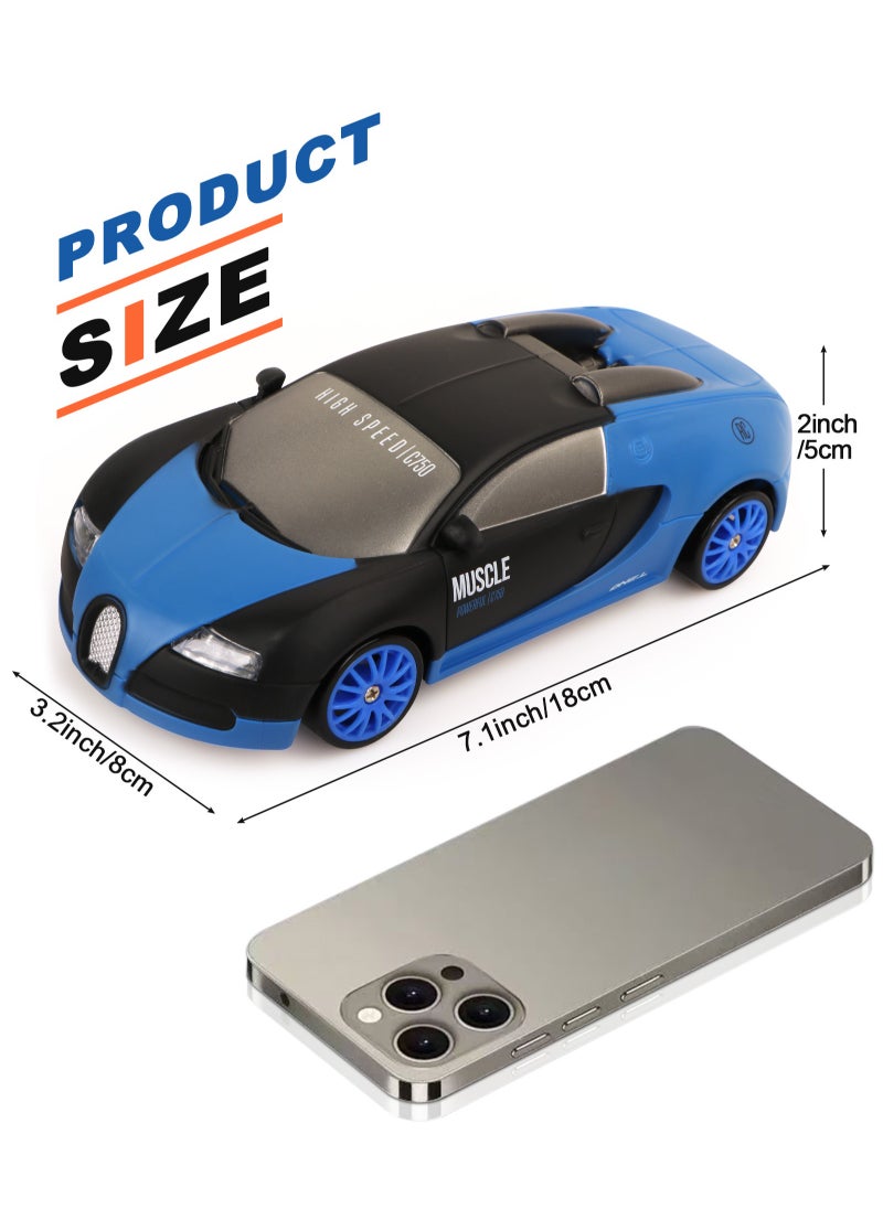 Bugatti Remote Control Car RC Drift Car 1/24 Scale 4WD RC Car With LED Lights 2.4ghz 18km/H Rechargeable High Speed Drift Racing Sport Toy Car For Adults Boys Girls Kids Gift 2pcs Batteries and Extra Tires  - Image 2