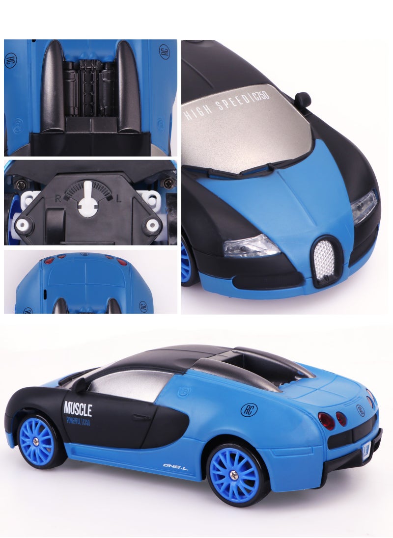 Bugatti Remote Control Car RC Drift Car 1/24 Scale 4WD RC Car With LED Lights 2.4ghz 18km/H Rechargeable High Speed Drift Racing Sport Toy Car For Adults Boys Girls Kids Gift 2pcs Batteries and Extra Tires  - Image 3