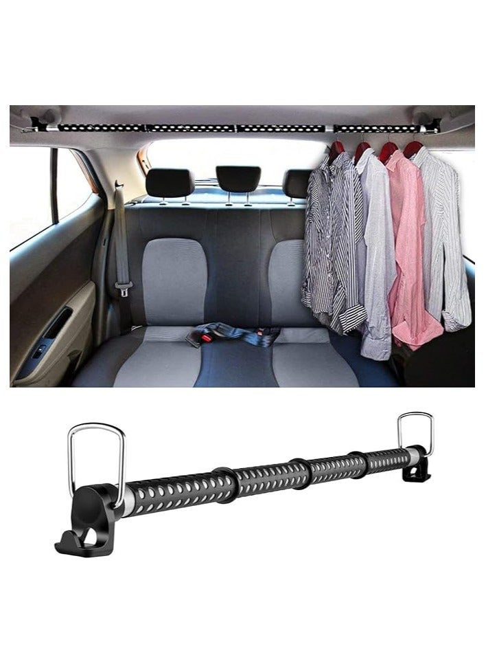 شو وو شريط شماعات ملابس السيارة قابل للتوسيع، قضيب بدلة تخزين معدني عالي التحمل، رف منظم خزانة السيارة المعلق قابل للتوسيع حتى 162 سم، قضيب ملابس السيارة شديد التحمل من الفولاذ المقاوم للصدأ - Image 1