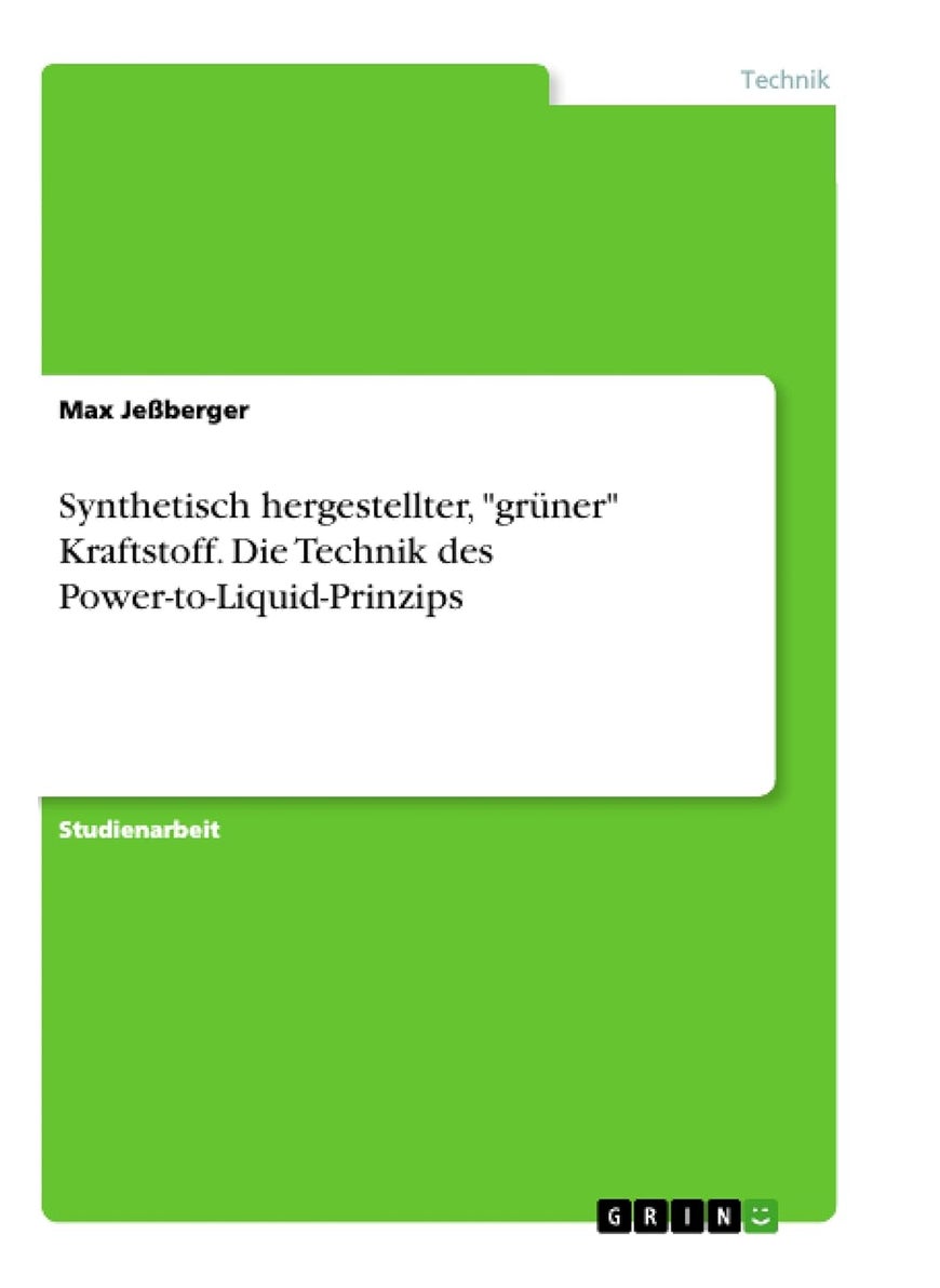 Synthetisch hergestellter, "grüner" Kraftstoff. Die Technik des Power-to-Liquid-Prinzips 