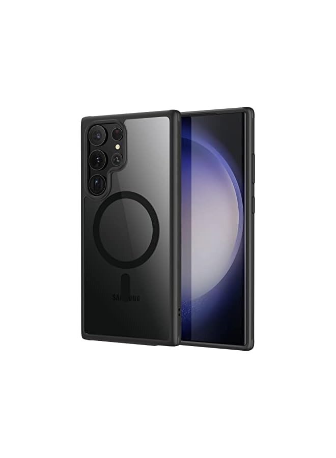 Green Tiger Galaxy S23 Ultra Case, Compatible with MagSafe, Magnetic Case for Galaxy S23 Ultra, Military-Grade Protection, Yellowing Resistant, Classic Hybrid Case (HaloLock), Clear Black - Image 1