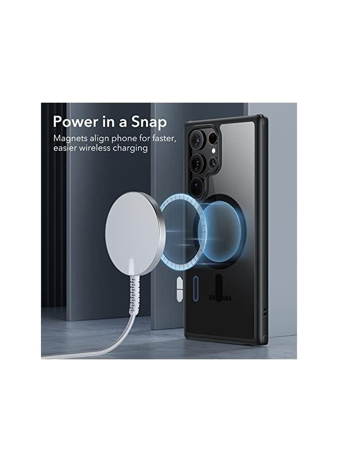 Green Tiger Galaxy S23 Ultra Case, Compatible with MagSafe, Magnetic Case for Galaxy S23 Ultra, Military-Grade Protection, Yellowing Resistant, Classic Hybrid Case (HaloLock), Clear Black - Image 3