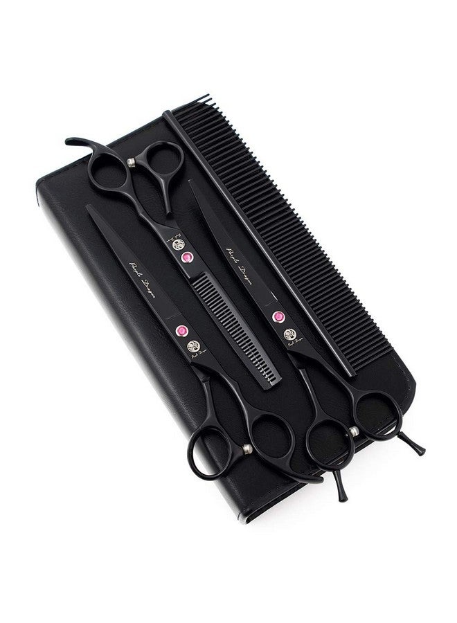Purple Dragon 7.0 inch Rhinestone Decoration 3PCS Pet Grooming Scissors Dog Hair Cutting & Thinning Shears Set - Image 1