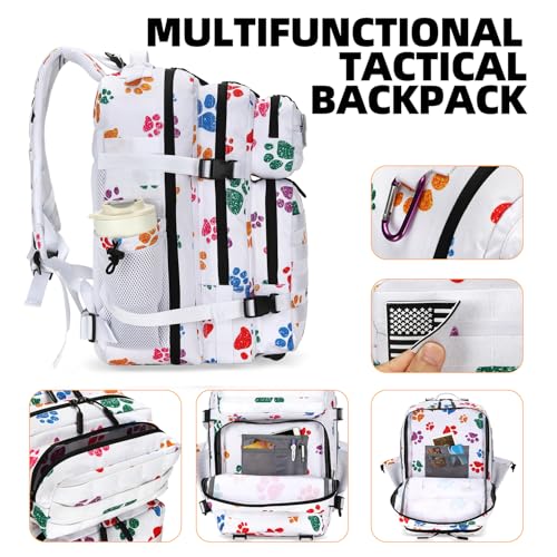 Lovelinks21 25L Tactical Military Backpack Small Travel Rucksack for Men and Women Assault Pack Bug Out Bag Molle Daypack Gym Backpack with Bottle Holder (Cat Paw) - Image 4