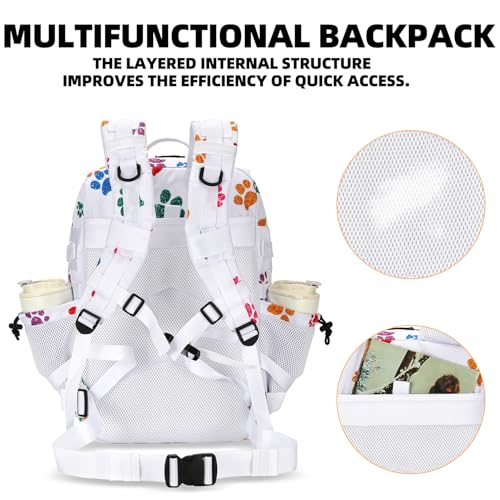 Lovelinks21 25L Tactical Military Backpack Small Travel Rucksack for Men and Women Assault Pack Bug Out Bag Molle Daypack Gym Backpack with Bottle Holder (Cat Paw) - Image 3
