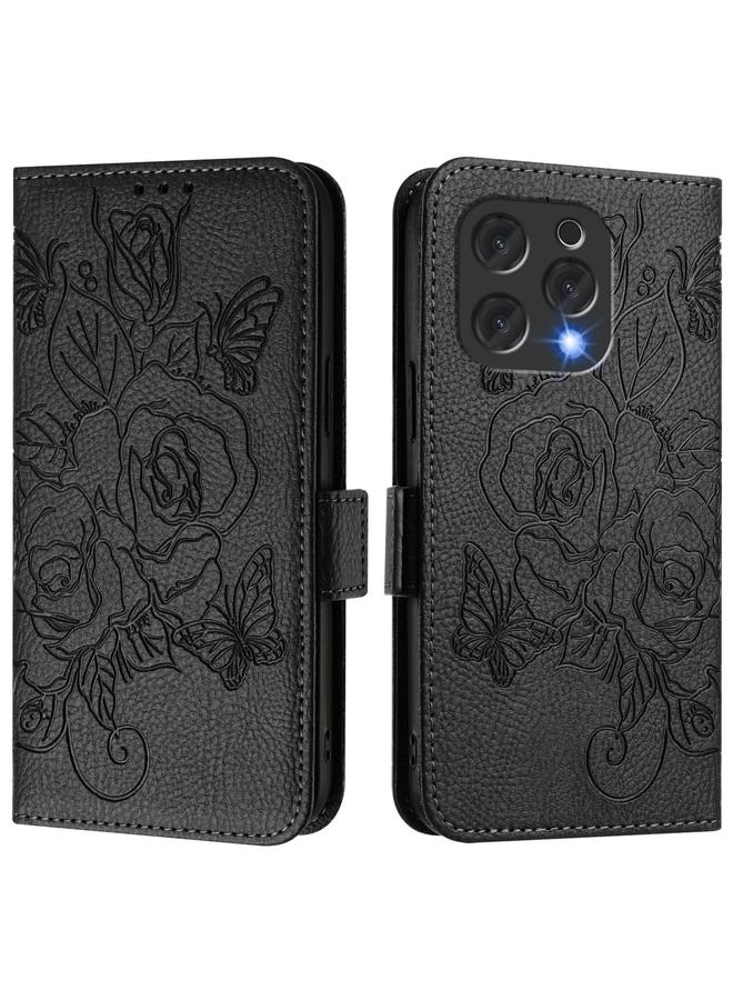 S-TOP Case For Doogee N55 Plus Embossed Rose RFID Anti-theft Leather Phone Case - Image 2
