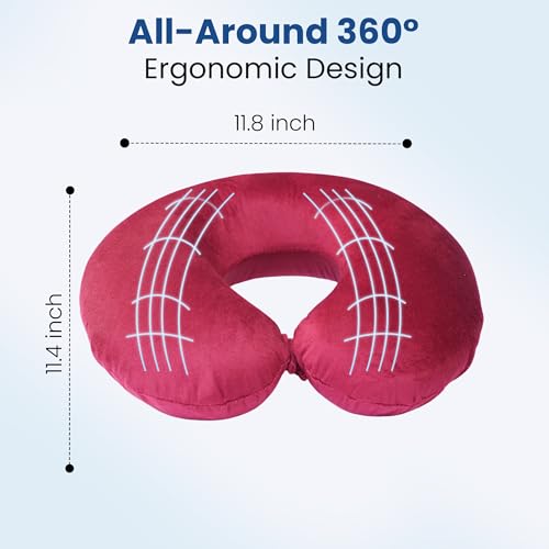 CareFoam Travel Neck Pillow | Premium Memory Foam Neck Pillow for Flight Travel, Car Sleeping | Adjustable Head Rest, Neck Rest Travelling Pillow for Sleeping Head Support - Image 5