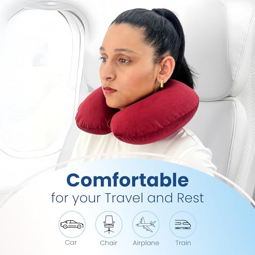 CareFoam Travel Neck Pillow | Premium Memory Foam Neck Pillow for Flight Travel, Car Sleeping | Adjustable Head Rest, Neck Rest Travelling Pillow for Sleeping Head Support - Image 3
