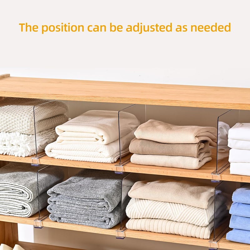 Uni HIMO Shelf Dividersï¼ŒVertical Purse Organizer for Closetï¼ŒThickened and Sturdy Shelf Organizer for Sweater, Shirts, Handbags,8" Tall x 11" (6 Pcs) - Image 5