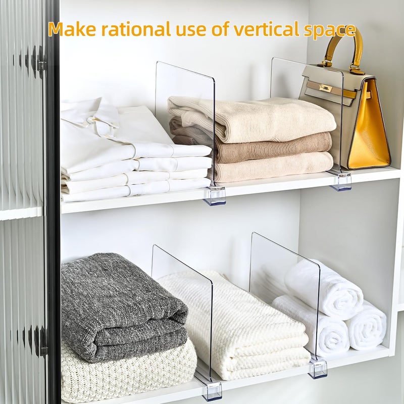 Uni HIMO Shelf Dividersï¼ŒVertical Purse Organizer for Closetï¼ŒThickened and Sturdy Shelf Organizer for Sweater, Shirts, Handbags,8" Tall x 11" (6 Pcs) - Image 3