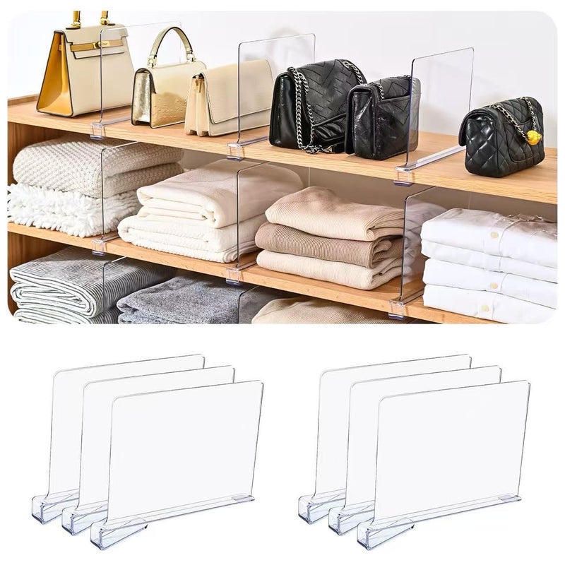 Uni HIMO Shelf Dividersï¼ŒVertical Purse Organizer for Closetï¼ŒThickened and Sturdy Shelf Organizer for Sweater, Shirts, Handbags,8" Tall x 11" (6 Pcs) - Image 1