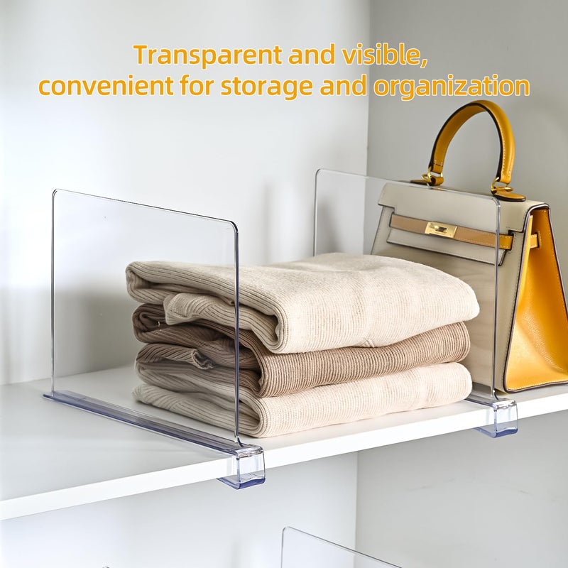 Uni HIMO Shelf Dividersï¼ŒVertical Purse Organizer for Closetï¼ŒThickened and Sturdy Shelf Organizer for Sweater, Shirts, Handbags,8" Tall x 11" (6 Pcs) - Image 4