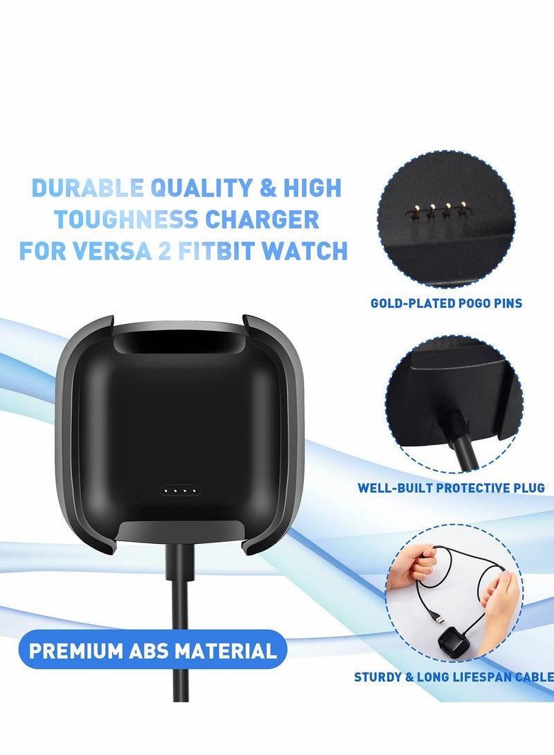 Replacement Charger Compatible with Fitbit Versa 2, Charger Dock Cradle Replacement USB Charging Cable Cord Charger Stand Adapter for Fitbit Versa 2 Charging Station - Image 3