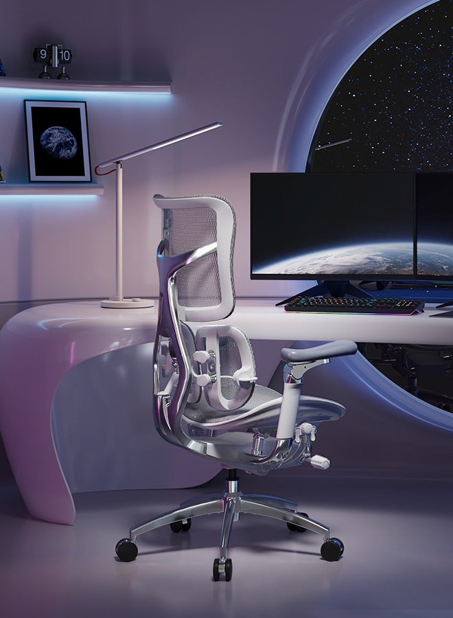 سيهوو SIHOO S300 كرسي مكتب إيرغونومي 6D ديناميكي دعم قطري قابل للتعديل عمق المقعد سوبر ناعم 6D مساندة ذراع قابل للتعديل كرسي المكتب المنزلي وكرسي الكمبيوتر الطويل (أبيض) - Image 4