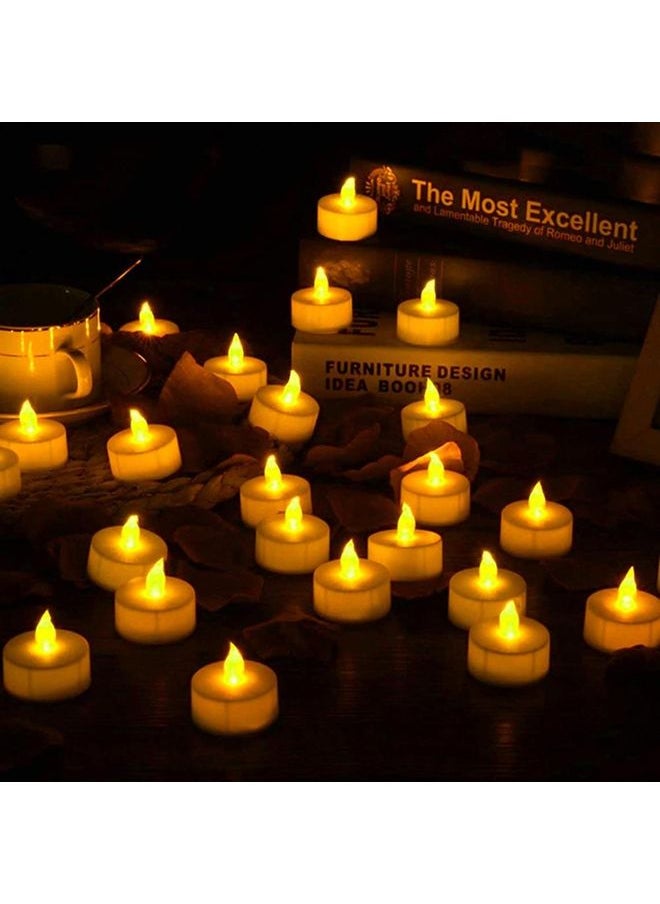 HOMESTAR 24-Piece LED Real Wax Battery Operated Flameless Candle Tea Light Set White  - Image 1
