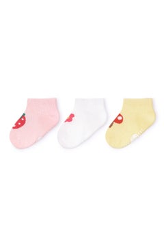 3 pairs of baby socks thin cute cartoon non-slip cotton socks