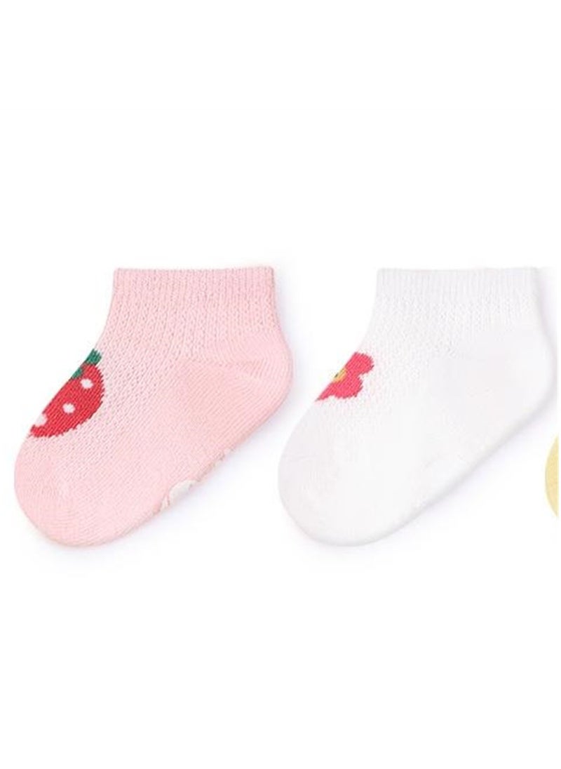 Generic - 3 pairs of baby socks thin cute cartoon non-slip cotton socks - Image 1