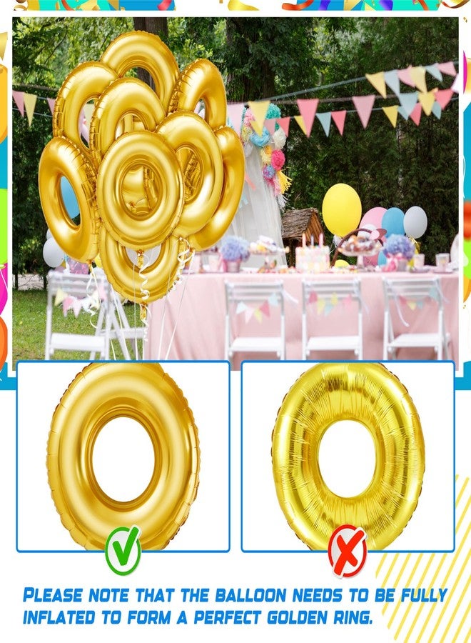 Soulchen 5 Pack 28" Gold Ring Birthday Party Balloon Cartoon Characters Themed Party Decor Foil Large Balloons for Cartoon Carnival Theme Birthday Decorations - Image 4