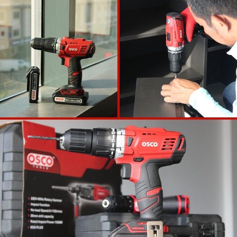 OSCO Li-Ion Cordless Drill With 2Pcs Li-Ion Battery,18 Volt - Image 5