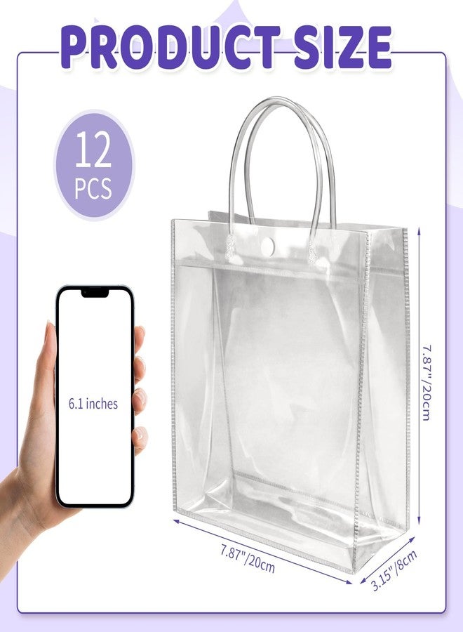 BadenBach 12 PCS Clear Gift Bags with Handles, 7.87" x 7.87" x 3.15",Clear Plastic Gift Bags Clear Goodie Bags Clear Party Favor Bags for Small Business Birthday Party Wedding Baby Shower - Image 2