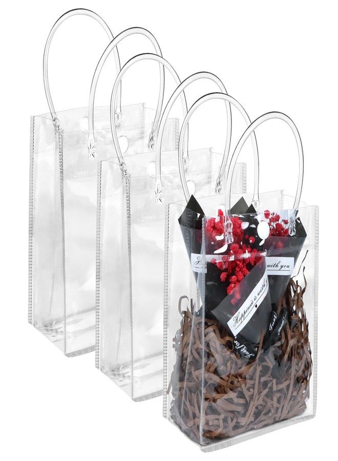 BadenBach 12 PCS Clear Gift Bags with Handles, 7.87" x 7.87" x 3.15",Clear Plastic Gift Bags Clear Goodie Bags Clear Party Favor Bags for Small Business Birthday Party Wedding Baby Shower - Image 1